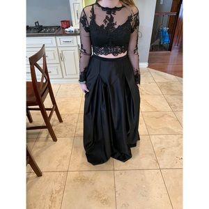 Black Long Sleeve Prom Dress